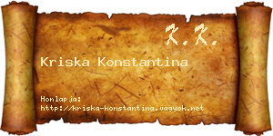Kriska Konstantina névjegykártya